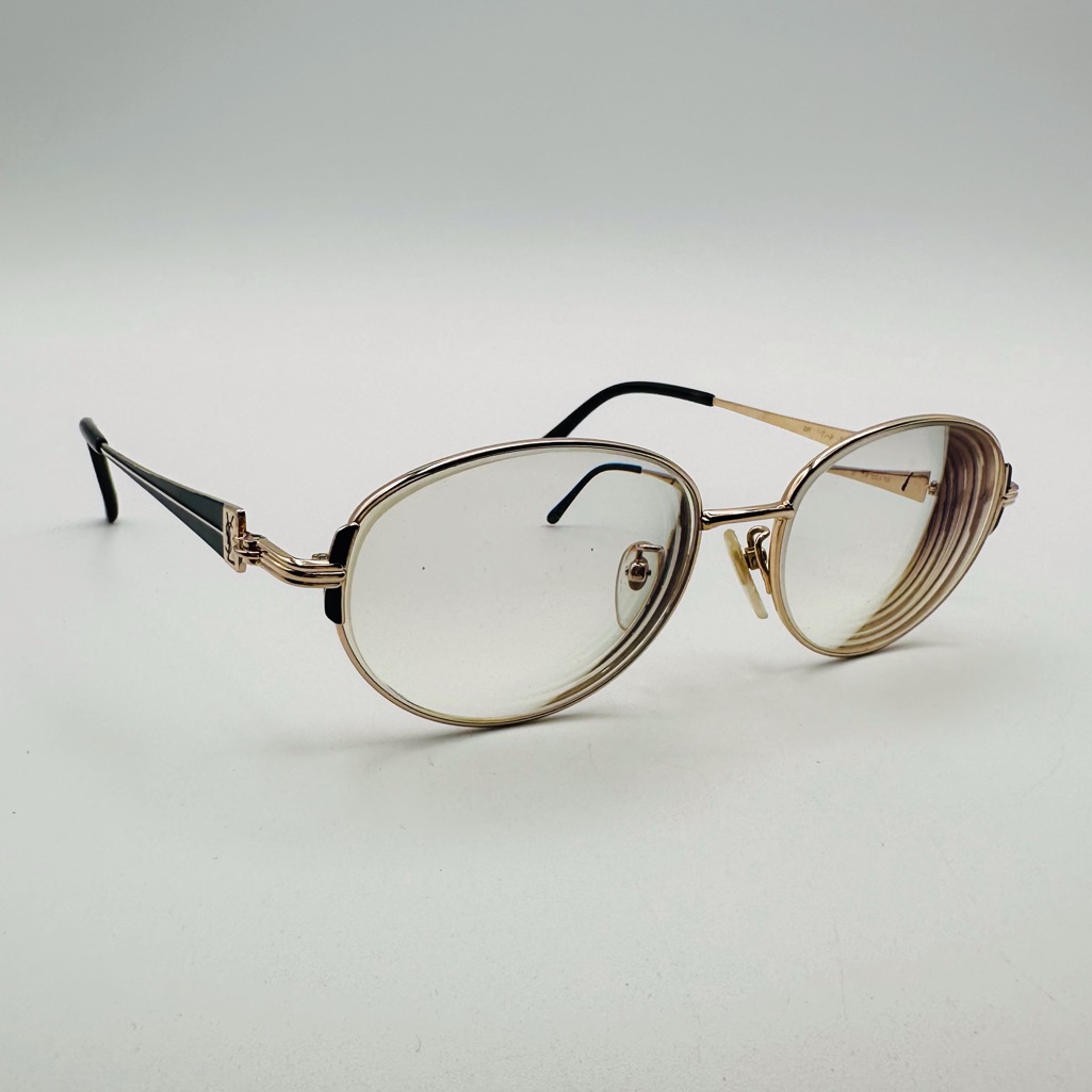 Ysl Yves Saint Laurent Metal Oval Frame Glasses Iike New
